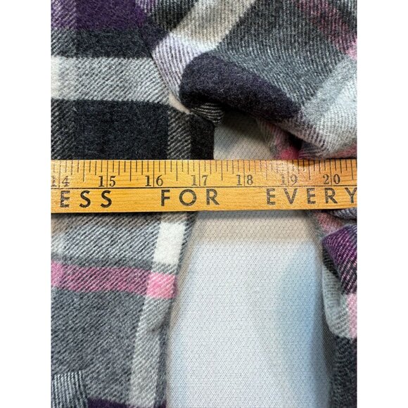 CAbi Womens Plaid Peacoat Jacket Size O Double Breasted Wool Blend Pink/Gray - Picture 11 of 15